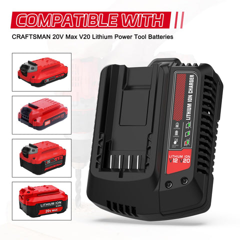 Powilling CMCB104 replacement charger side view showing ports and venting.