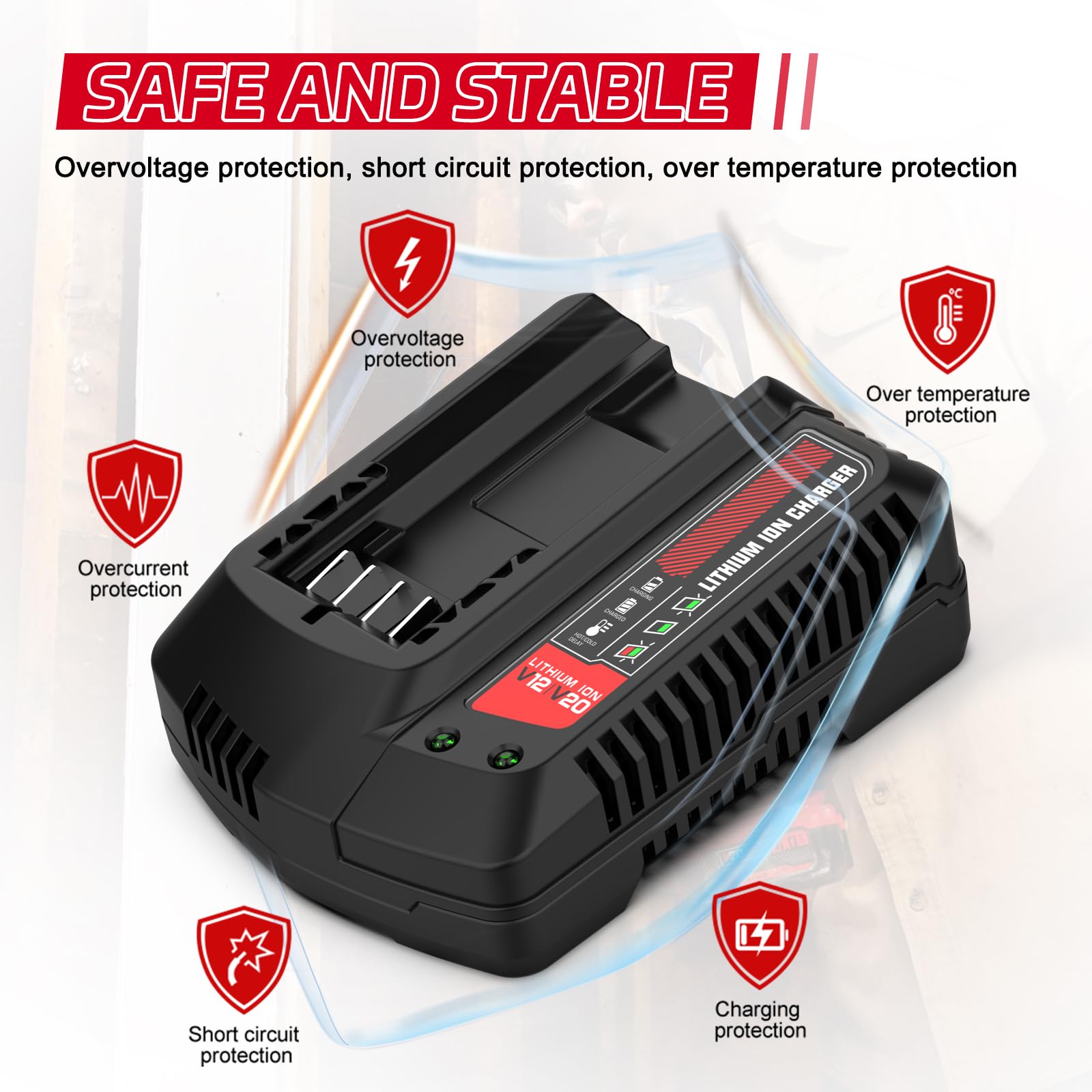 Powilling CMCB104 safety features protect against overload and overheating.