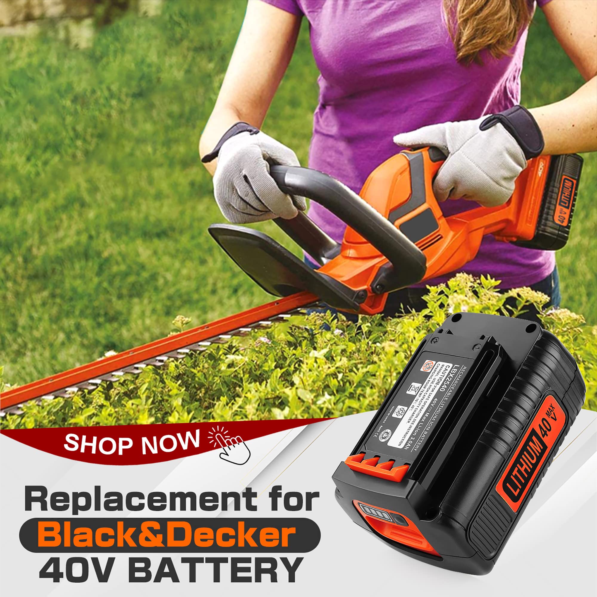 Powilling 40V battery compatible with LST540 and LCS1240 models