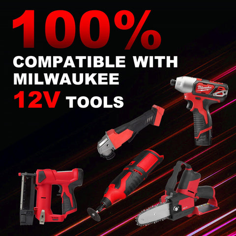 Powilling Milwaukee 12V compatibility chart for tools