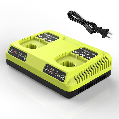 Powilling P117 dual charger front view for efficient two-battery charging anytime.