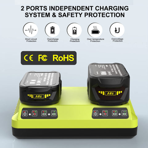 Powilling Ryobi 18V compatibility ensures seamless charging for latest and legacy packs.