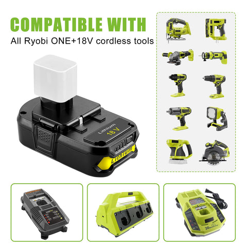 Powilling battery in use with Ryobi tools on site