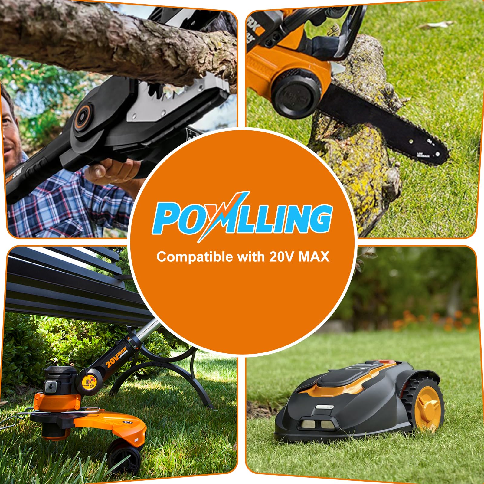 Powilling safety features image highlights overheat and over-current protections.