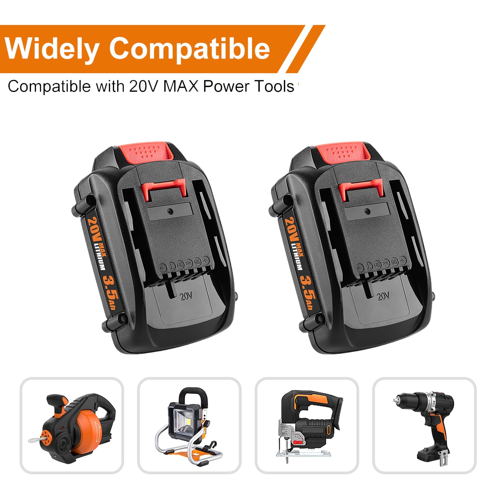 Powilling WA3575 compatibility diagram demonstrates broad Worx support.