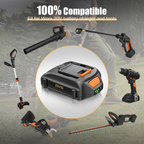 Powtree 2Pack 4.0Ah WA3525 battery side view showing safety features