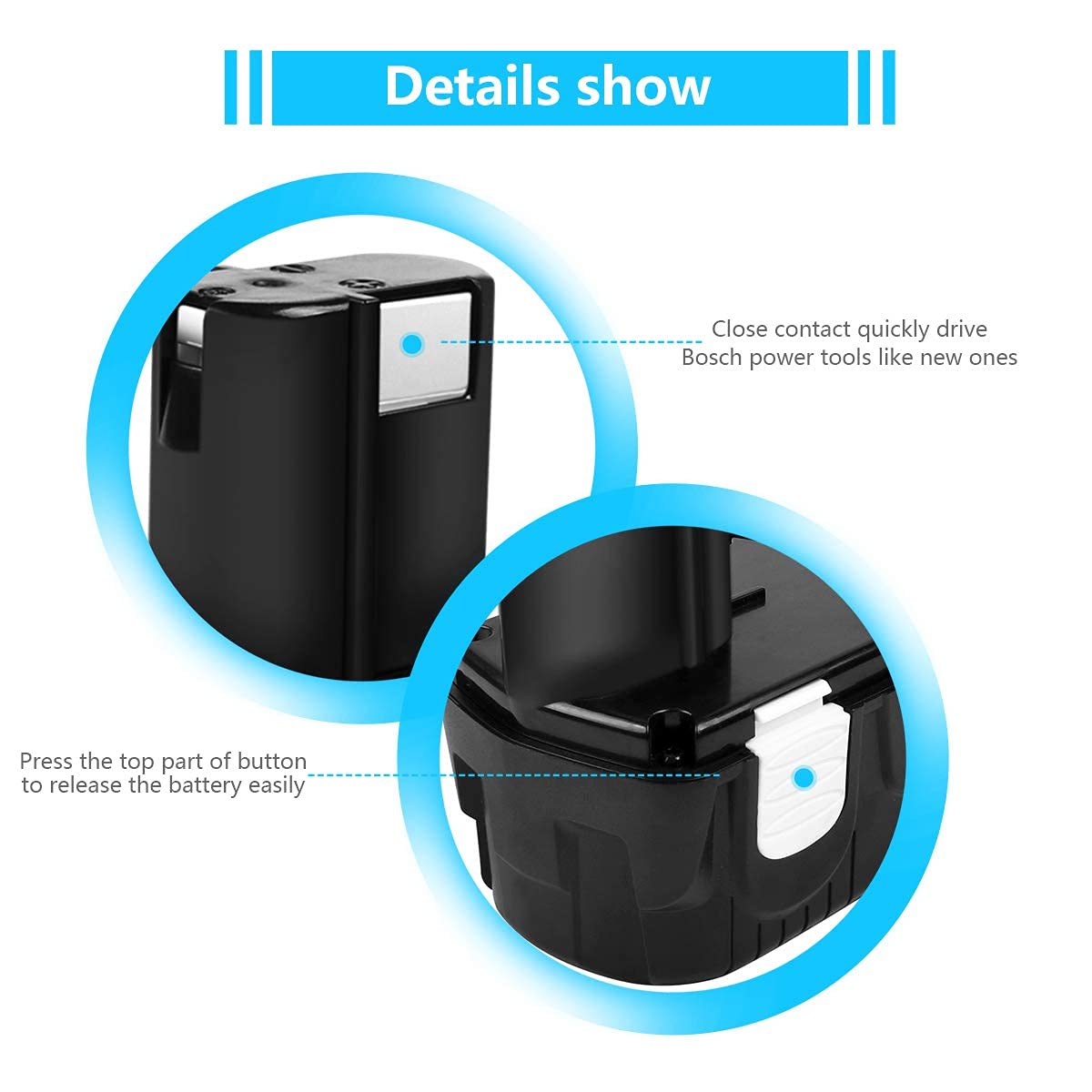 Powtree CE, RoHS, FCC certified battery with smart charging features.