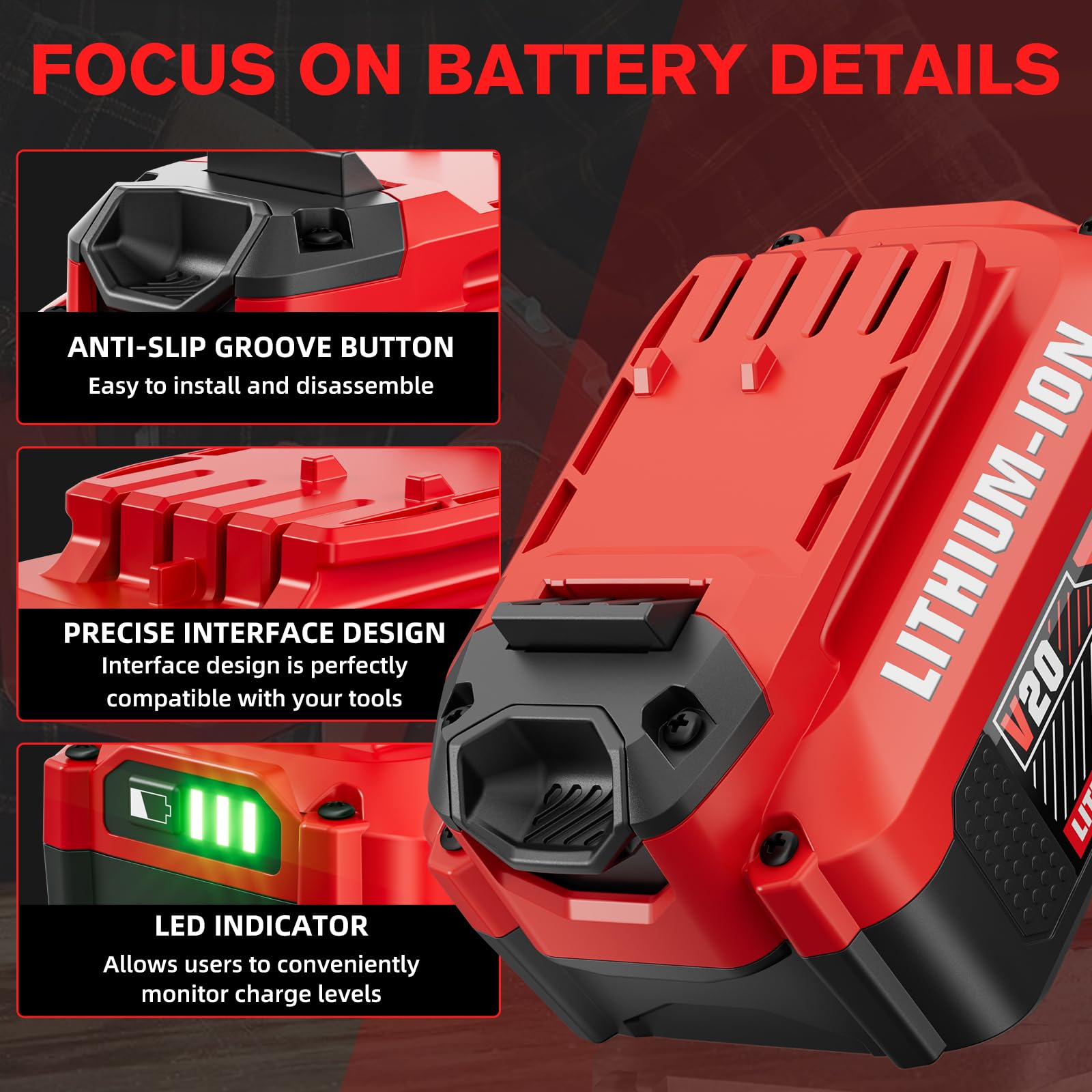 Certified Powtree battery with CE, RoHS, and FCC standards.