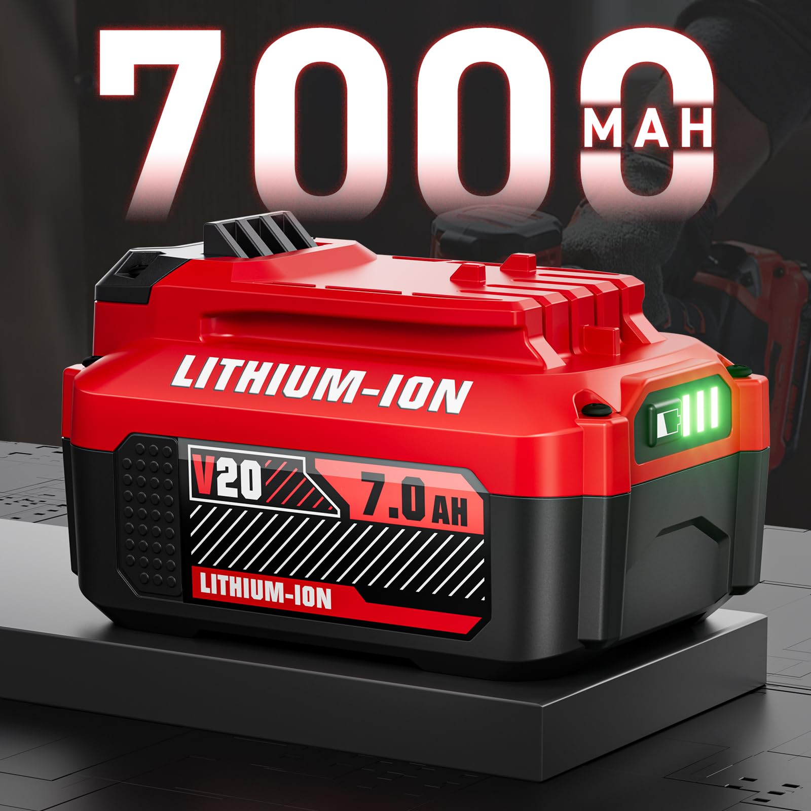Powtree battery designed for Craftsman 20V tools offering reliable energy.