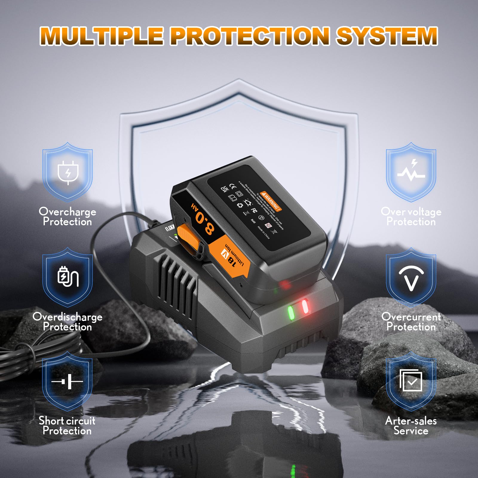 Powtree Upgrad battery with LED indicators for easy charge monitoring