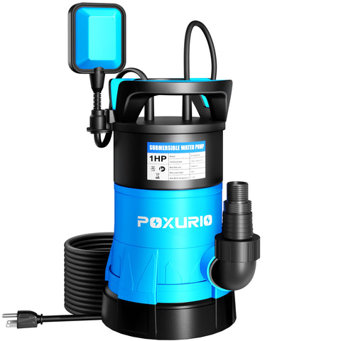 POXURIO submersible sump pump in action delivering high flow for drainage tasks.