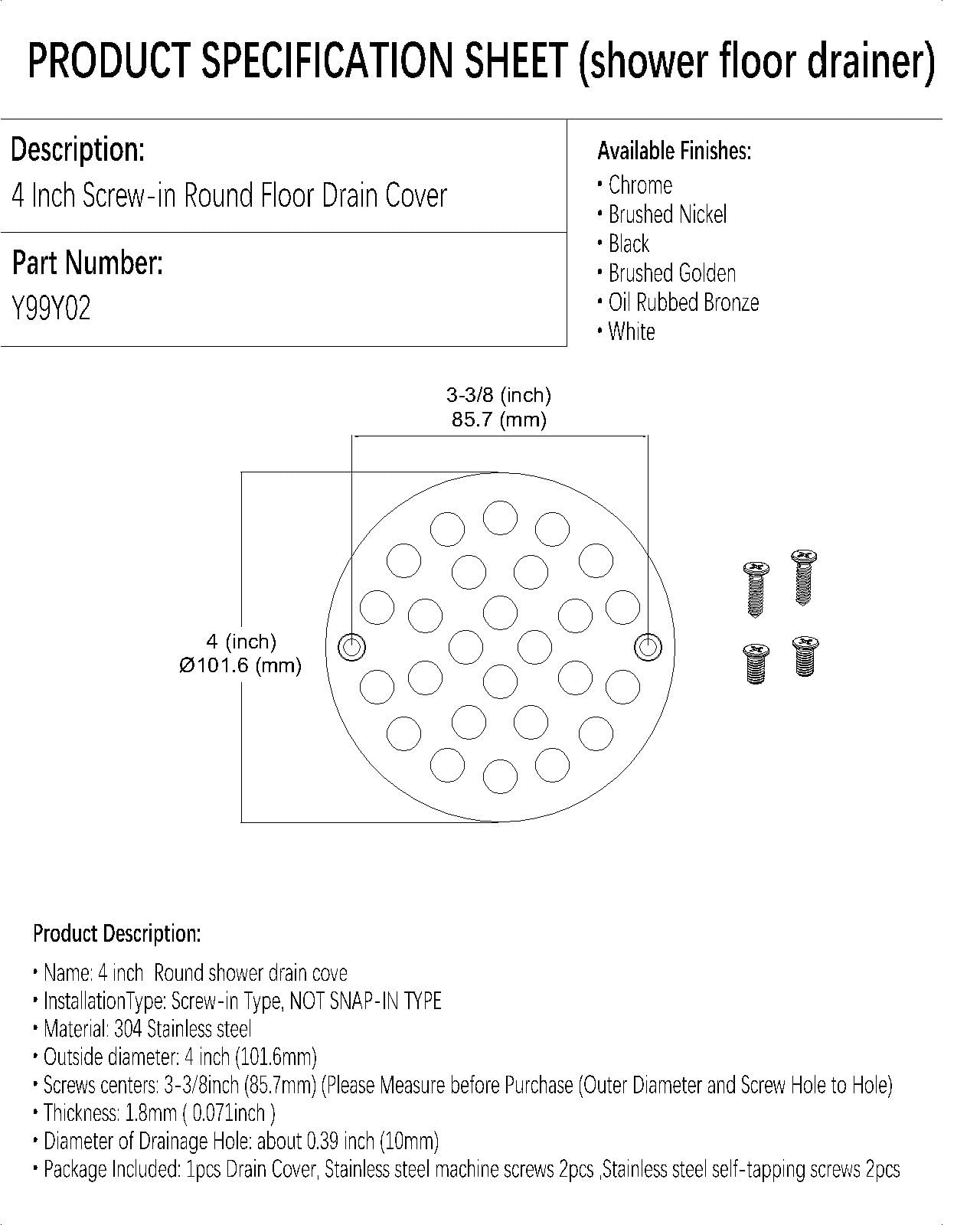 Poyde package includes screws for quick installation