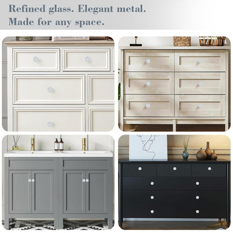 POZEAN clear-silver finish crystal knob suits wardrobes and doors