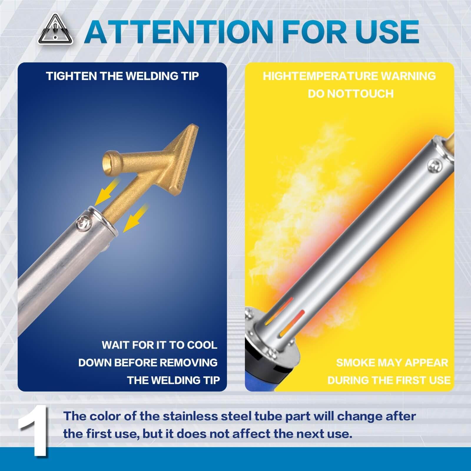 Three-in-one welding heads showing versatile repair options