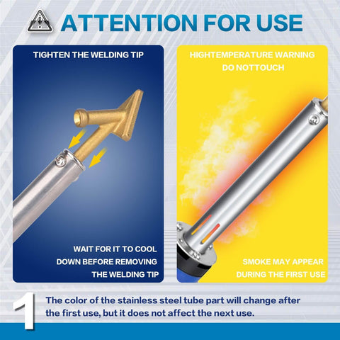 Three-in-one welding heads showing versatile repair options