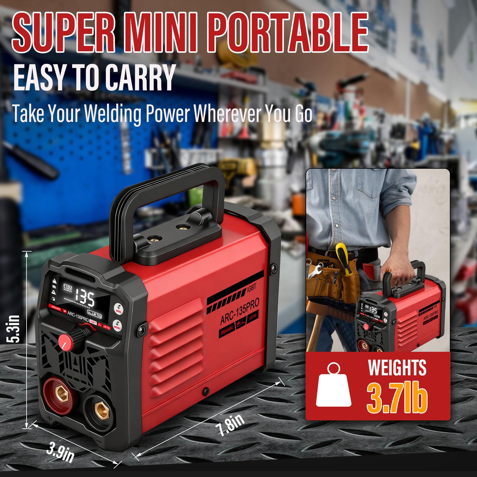 Ppizkk Stick Welder with synergic control ensures smooth arc and cleaner beads.