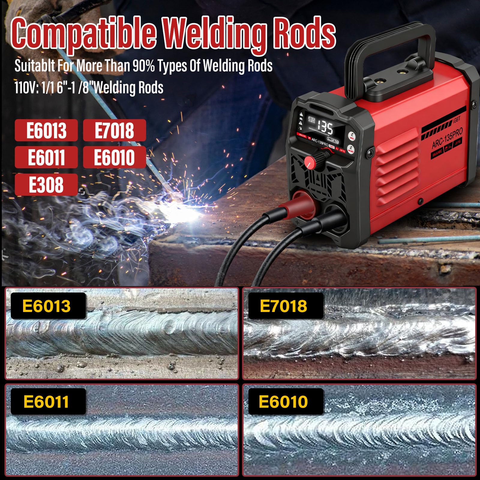 Ppizkk Stick Welder hot start and arc force support fast, stable welding.