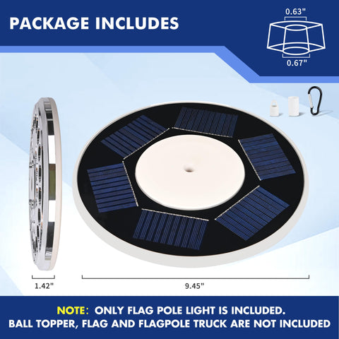 PPQ flag pole light showing auto on/off feature for convenient evenings.