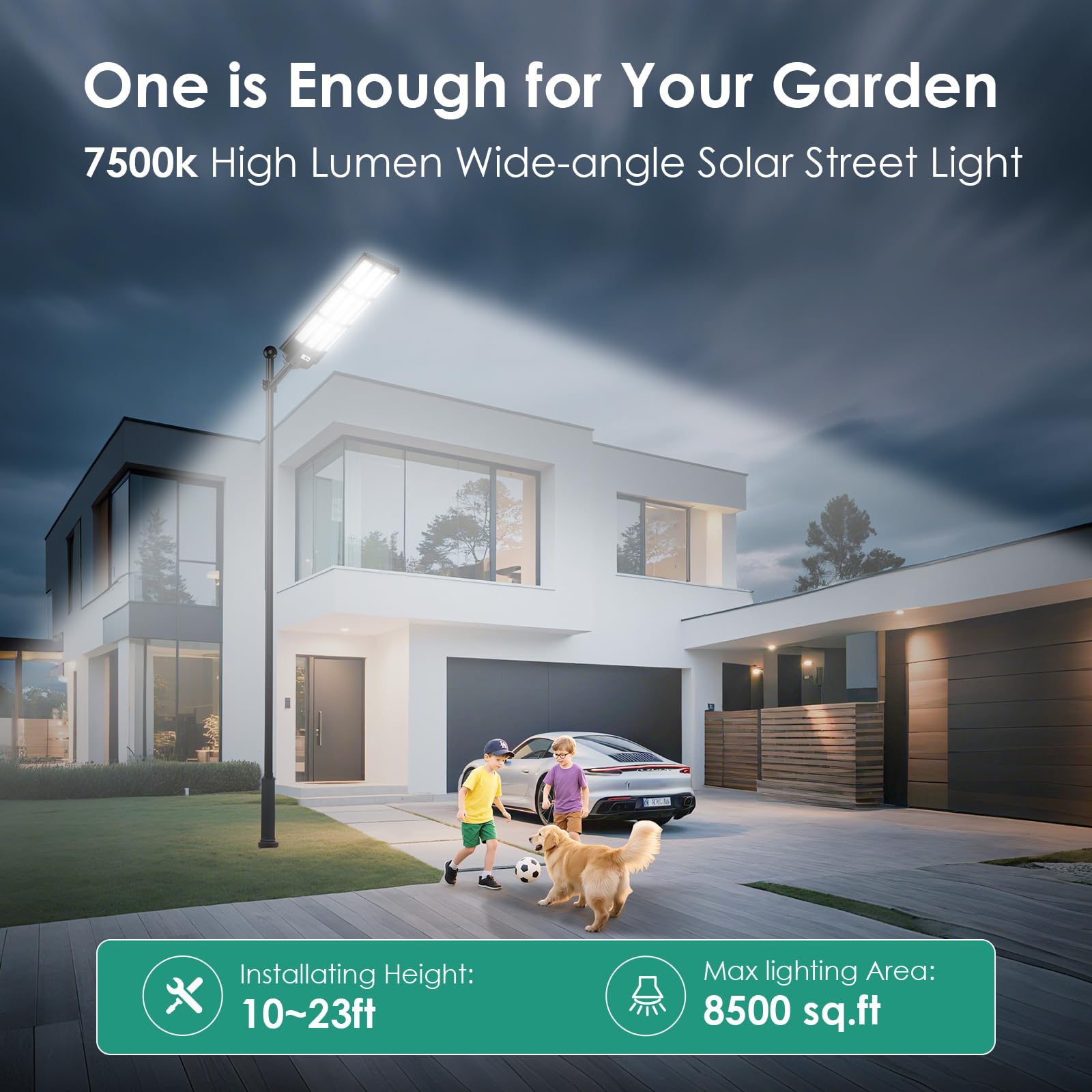 PQINS street light with motion detection activating at night