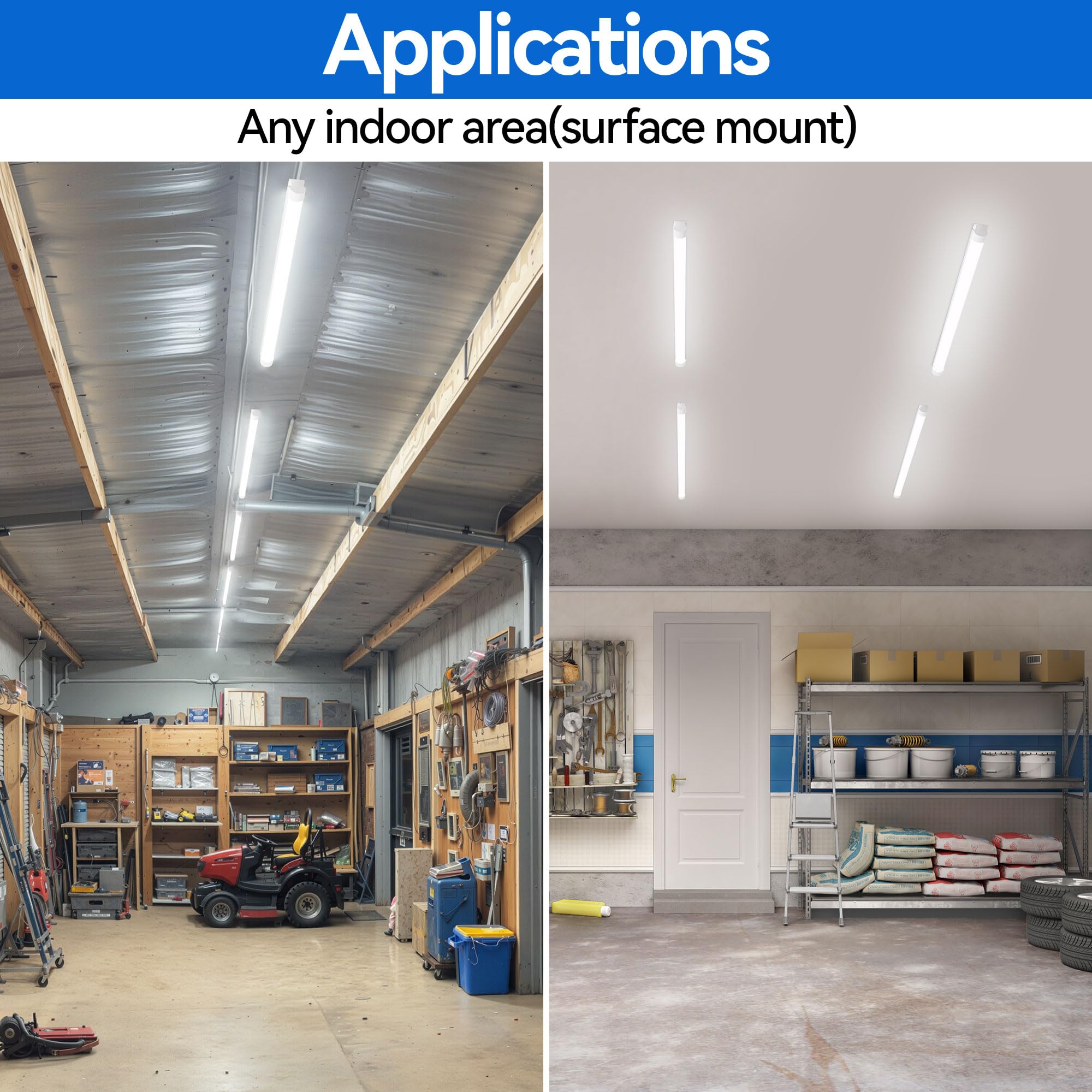 PQSL 6-pack lighting ideal for garages, basements and workshops.