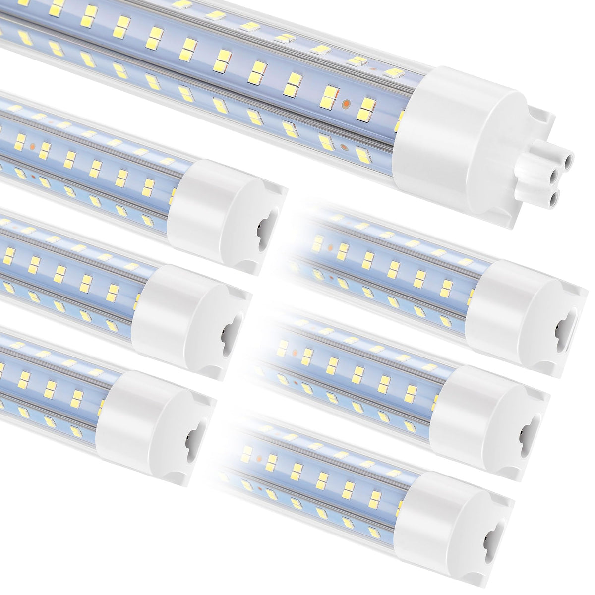 PQSL 6-pack 4ft LED shop light with ultra-bright output for garages and workshops.