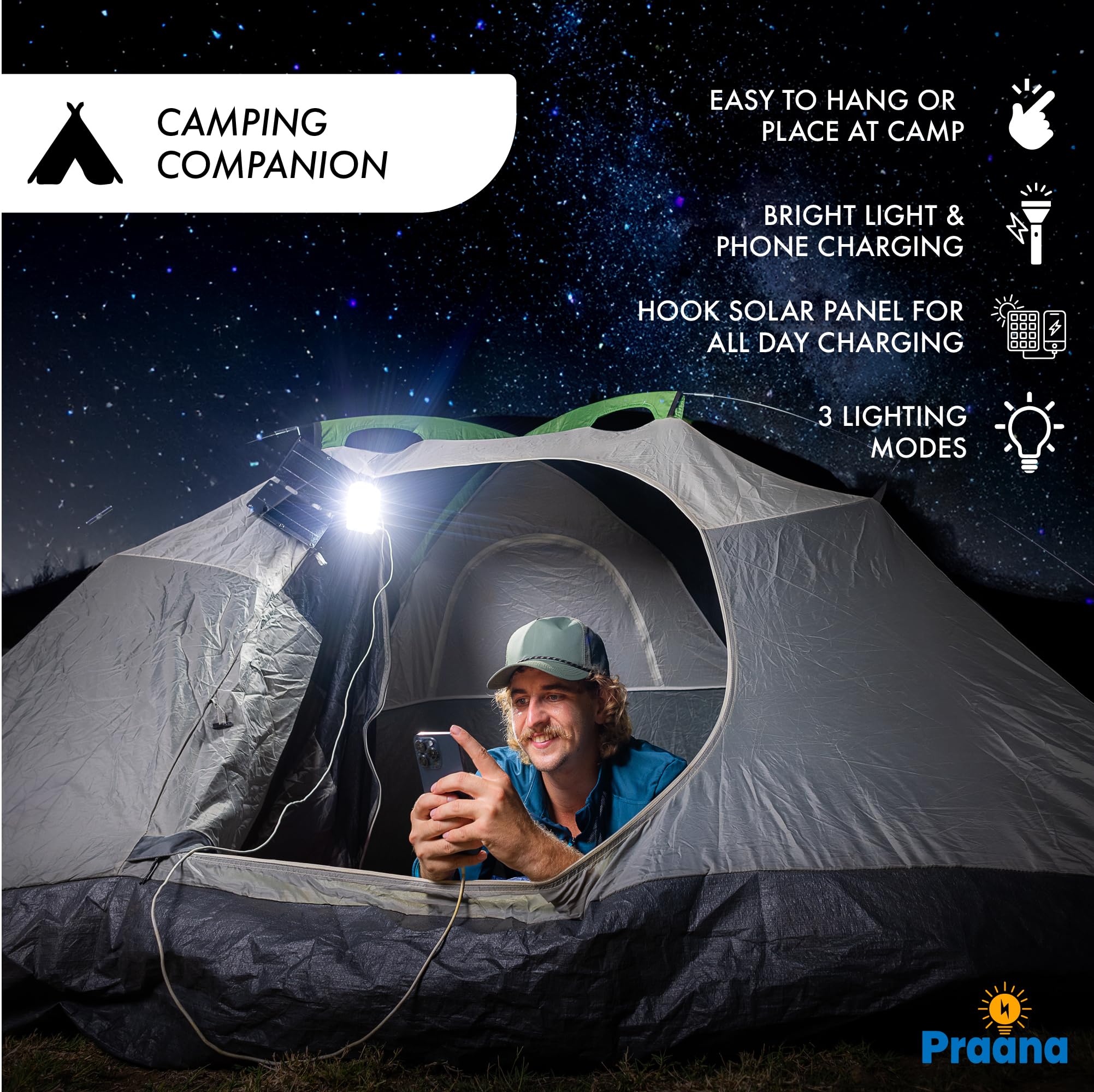 PRAANA 3-in-1 Solar Survival Kit ideal for travel and outdoor use