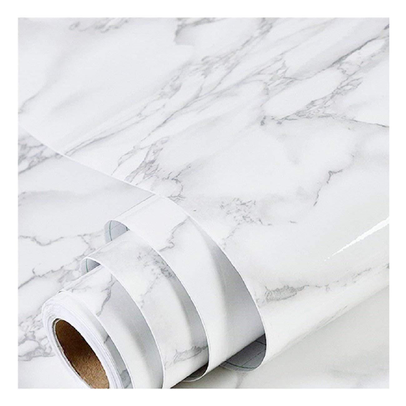 practicalWs marble wallpaper applied to a cabinet for a refreshed, durable finish.