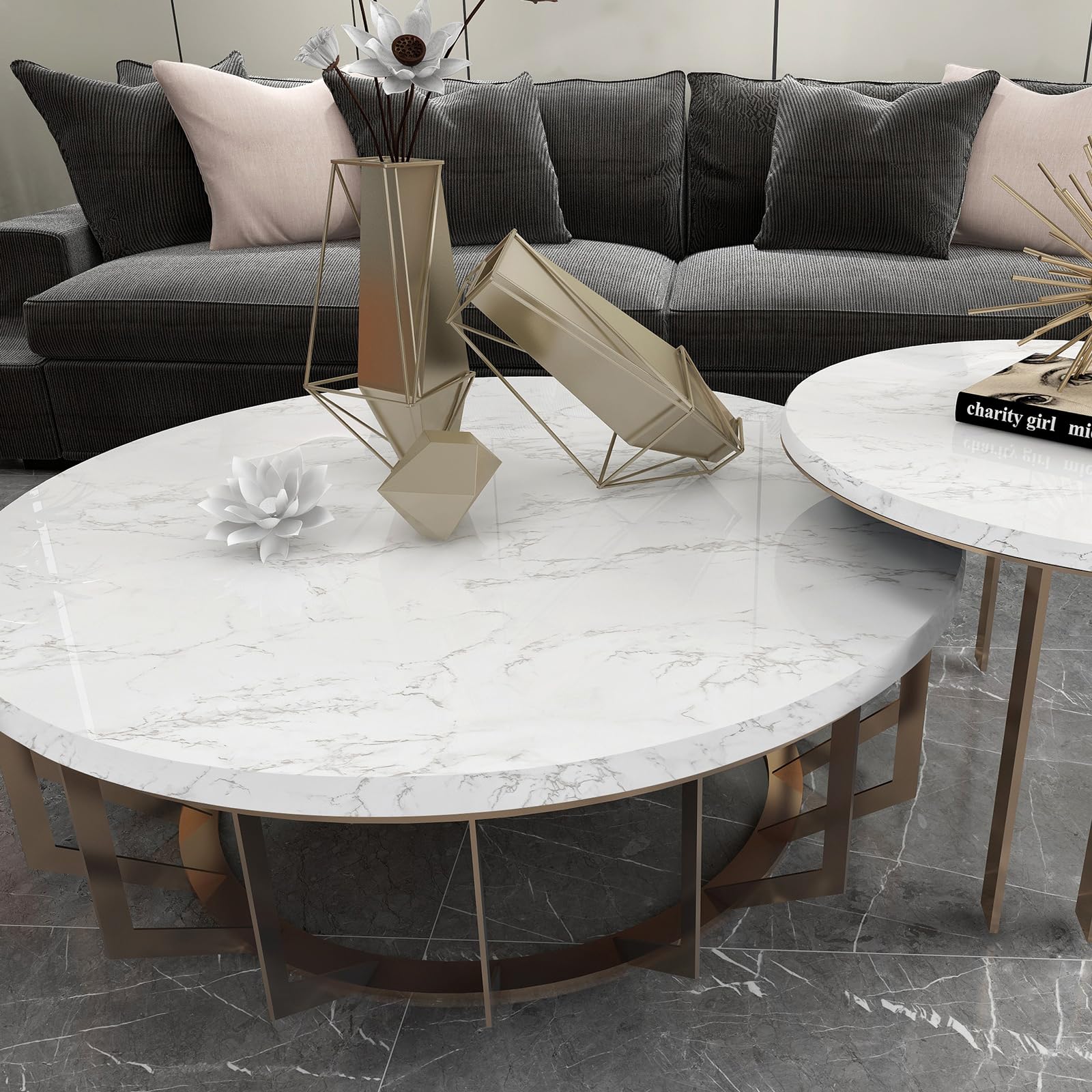 practicalWs marble wallpaper on a drawer for quick, removable updates.