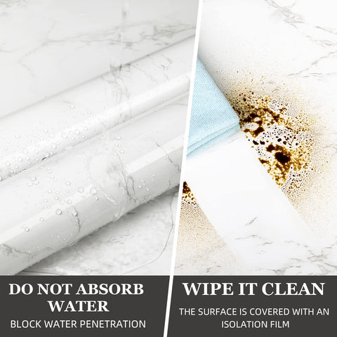 practicalWs marble wallpaper demonstrates a smooth, easy-to-clean surface.