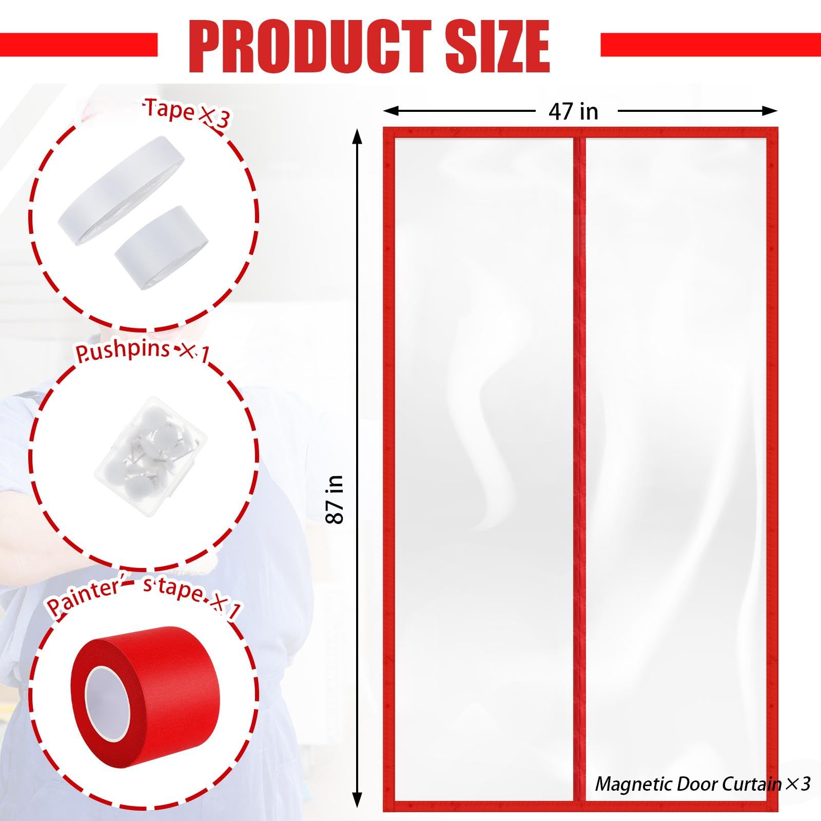 Includes tape, masking tapes, and thumbtacks for reliable mounting.