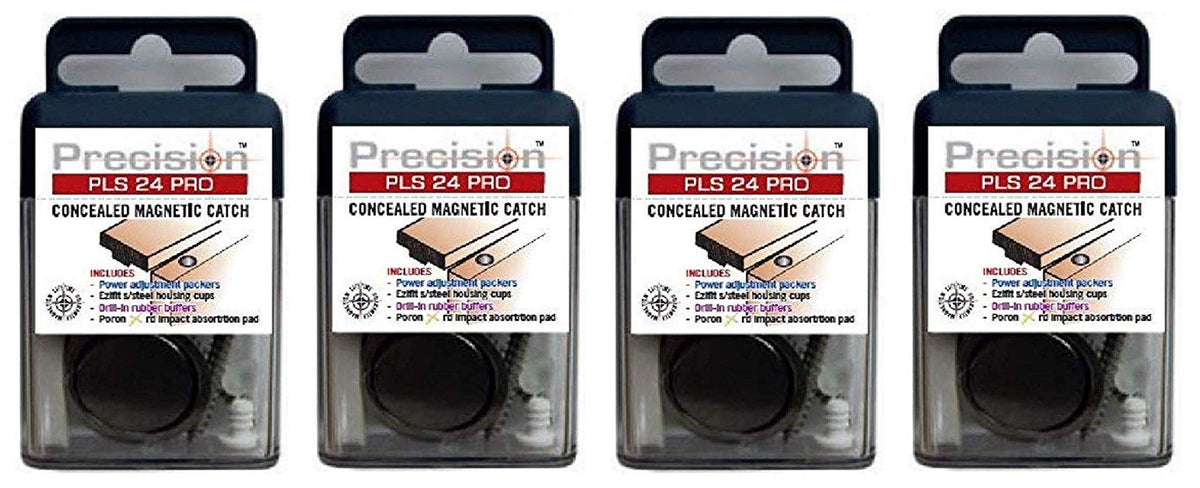 Precision Lock PLS-24 PRO Concealed Magnetic Catch—silent operation and wear-reducing durability for cabinet doors.