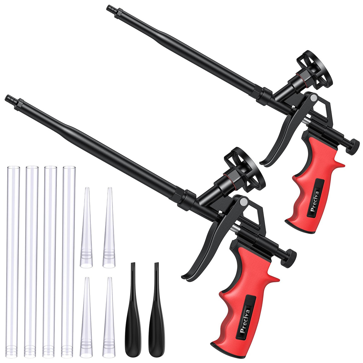 Preciva 2PCS foam gun set for precise sealing in tight gaps.