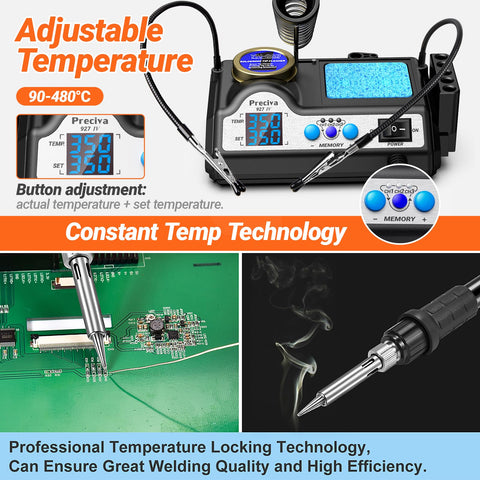 Preciva 927IV dual temperature display showing set and actual temperatures