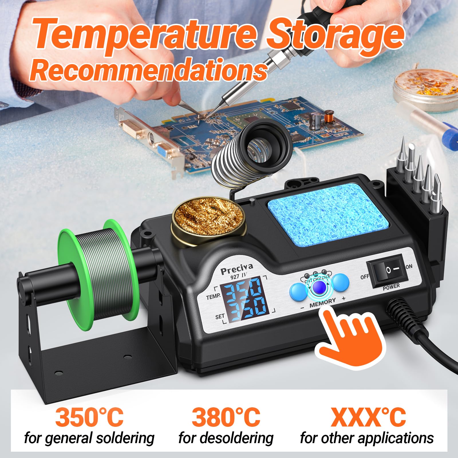 Preciva 927IV helping hands with clips stabilizing components