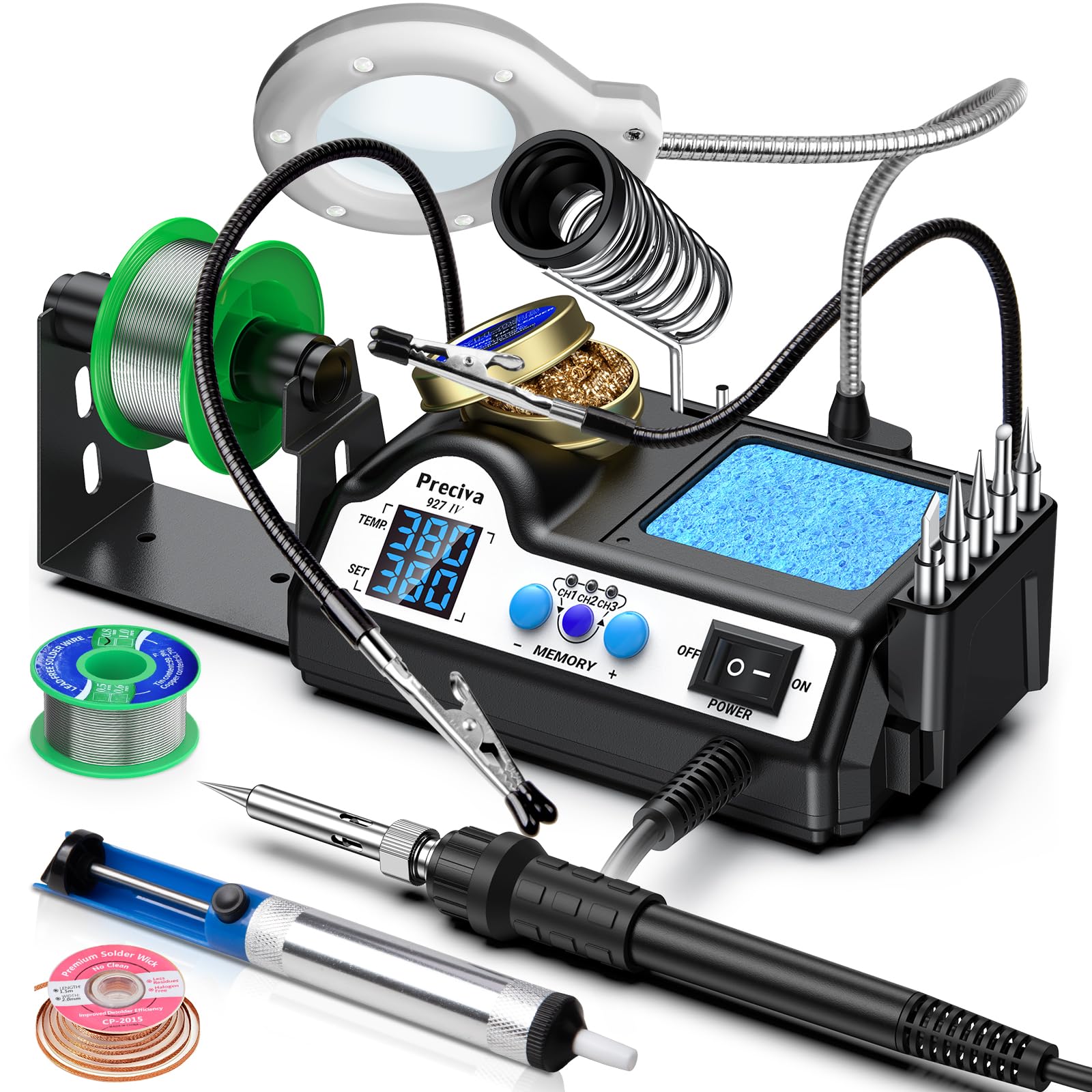Preciva 927IV soldering station front panel showing precise temperature control for soldering tasks