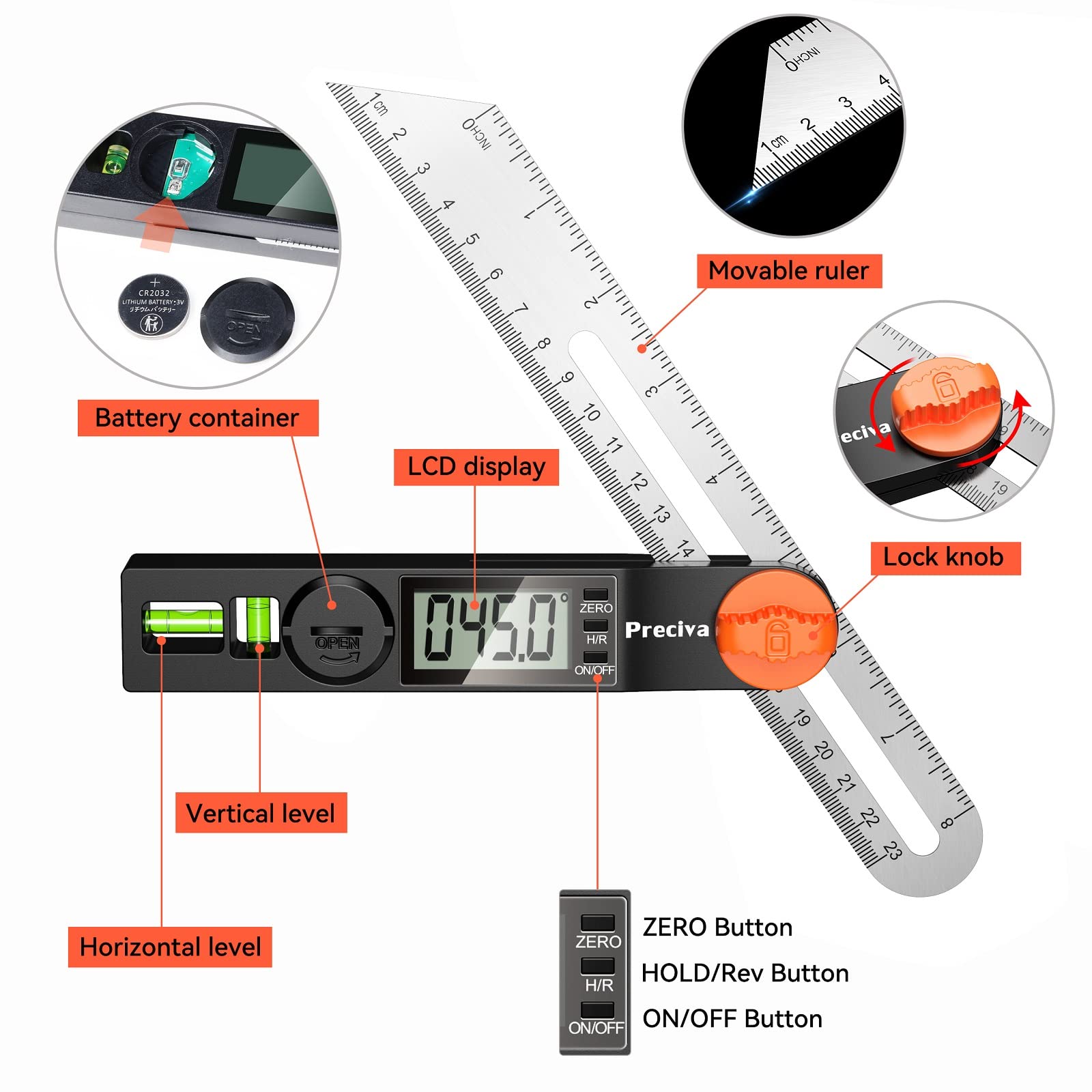 Preciva angle copy feature supports 0 to 328 degrees