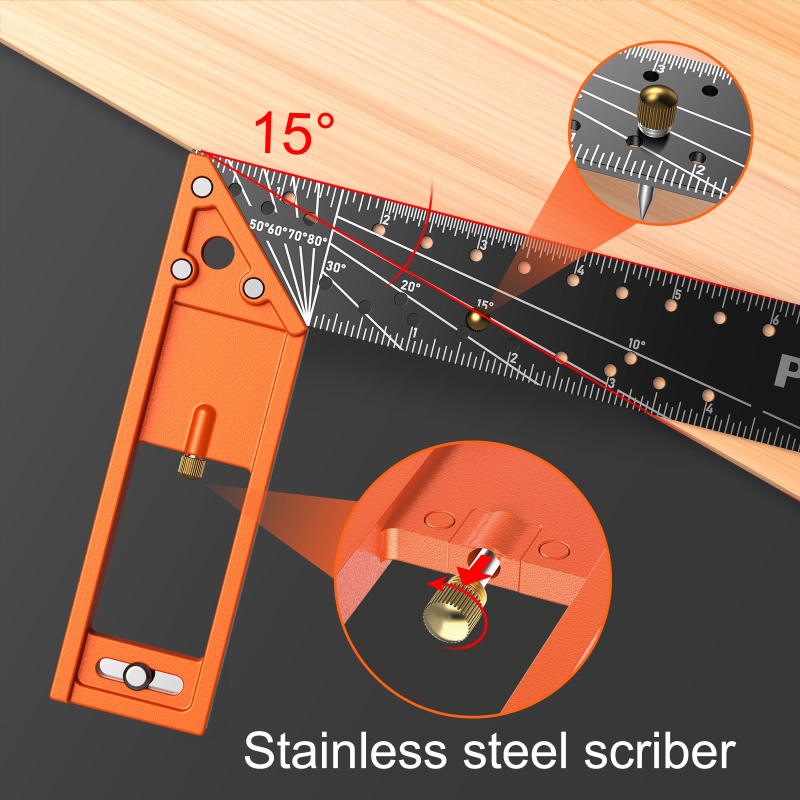 Preciva angle marking holes enable quick angle baselines for common angles