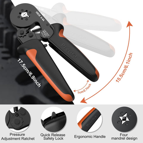 Preciva AWG 23-7 compatible tool covers 0.25-10 mm² range.
