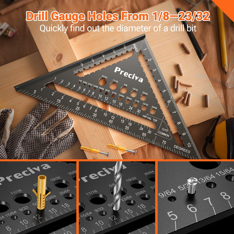 Durable aluminum alloy construction of Preciva square resists wear and preserves markings