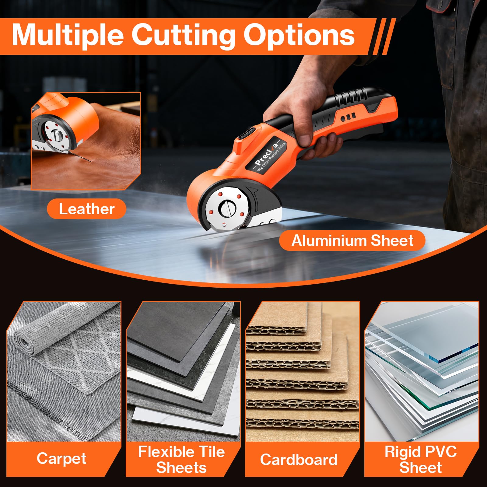 Preciva compact handheld design for comfortable, controlled cutting in home projects.