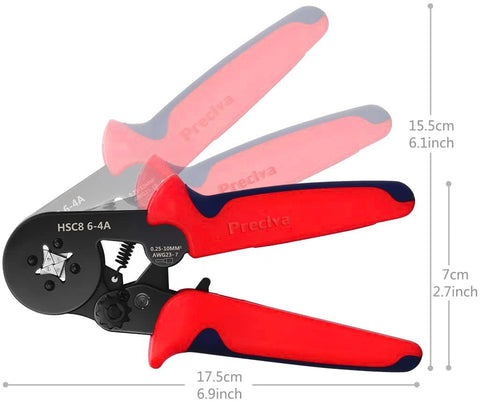 Preciva crimping-action pliers in use for secure insulated connectors