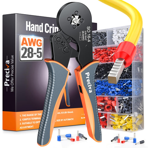 Preciva crimping tool kit with square jaws for firm ferrule crimps.