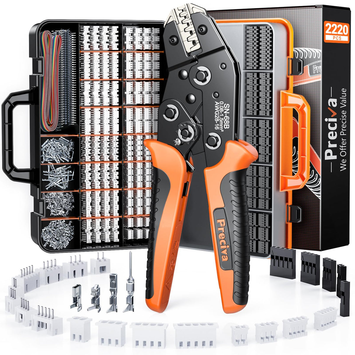 Preciva crimping tool with ergonomic pliers for precise terminal work