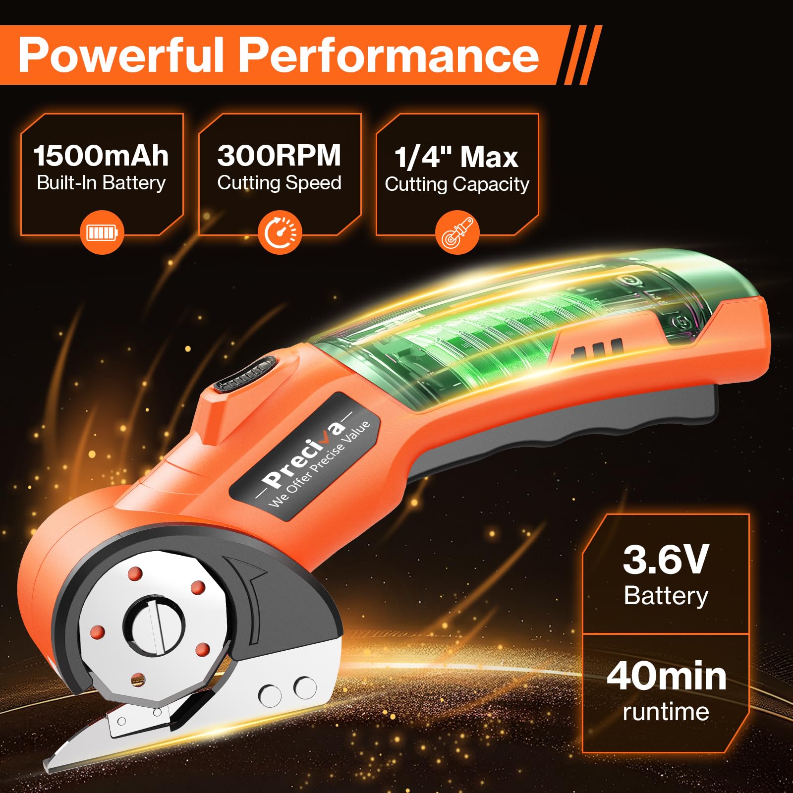 Preciva fast Type-C charging for quick power and extended use.