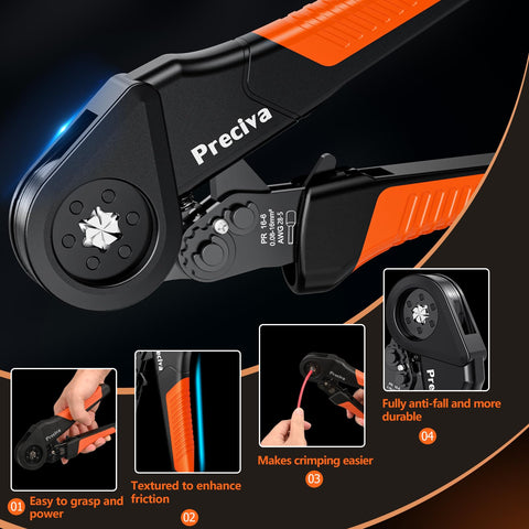 Preciva ferrule crimping tool kit includes 950 single ferrules for versatility.