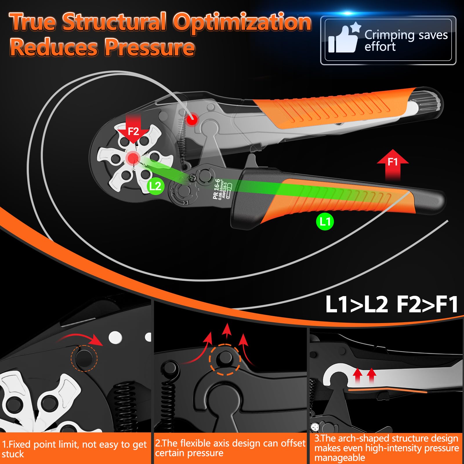 Preciva ferrule crimping tool kit crimp die ensures precise, strong crimps.