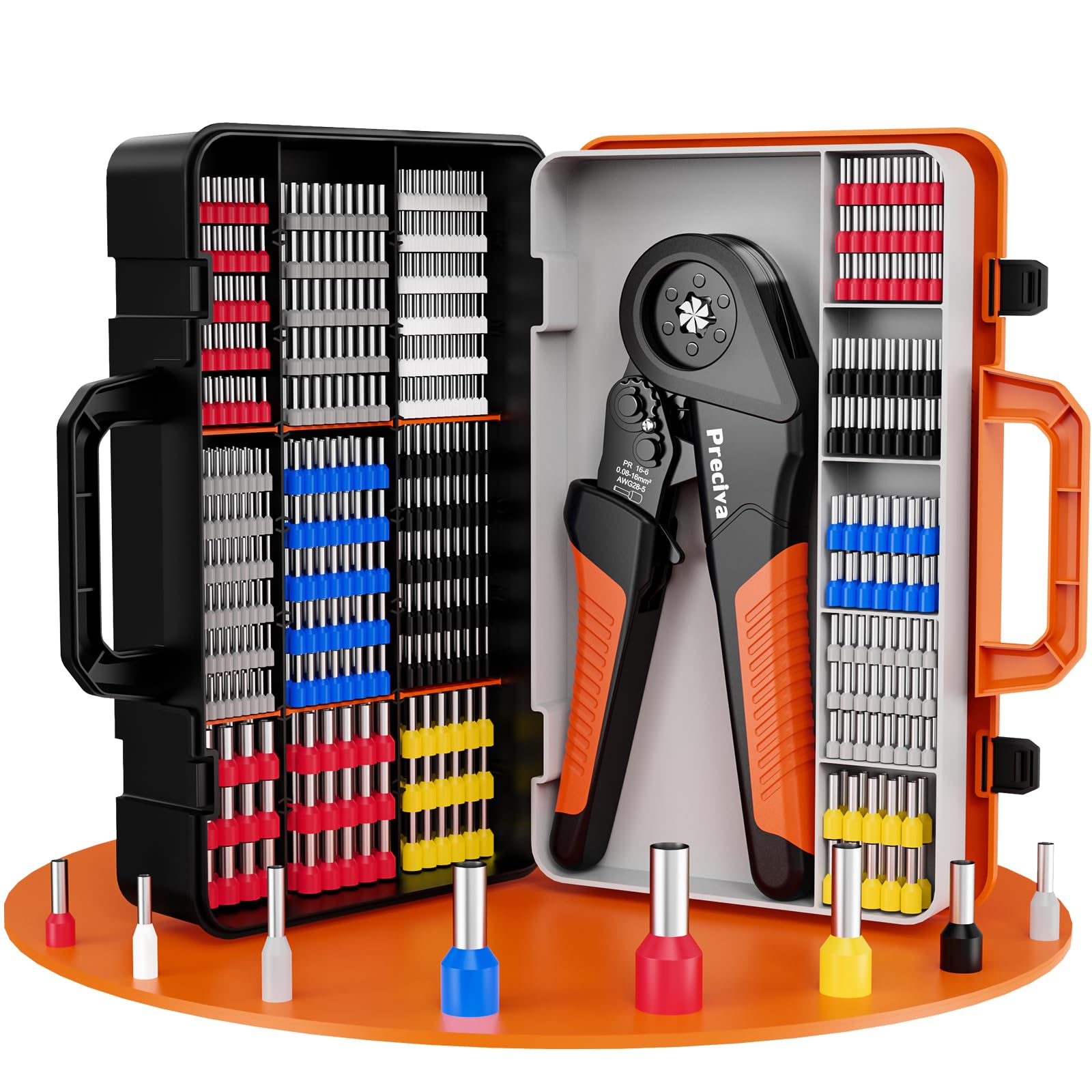 Preciva ferrule crimping tool kit with portable case for on-site projects