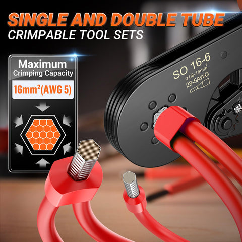 Preciva ferrule crimping tool kit side handle ergonomic design for comfort