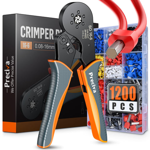 Preciva ferrule crimping tool kit top view for precise terminal work