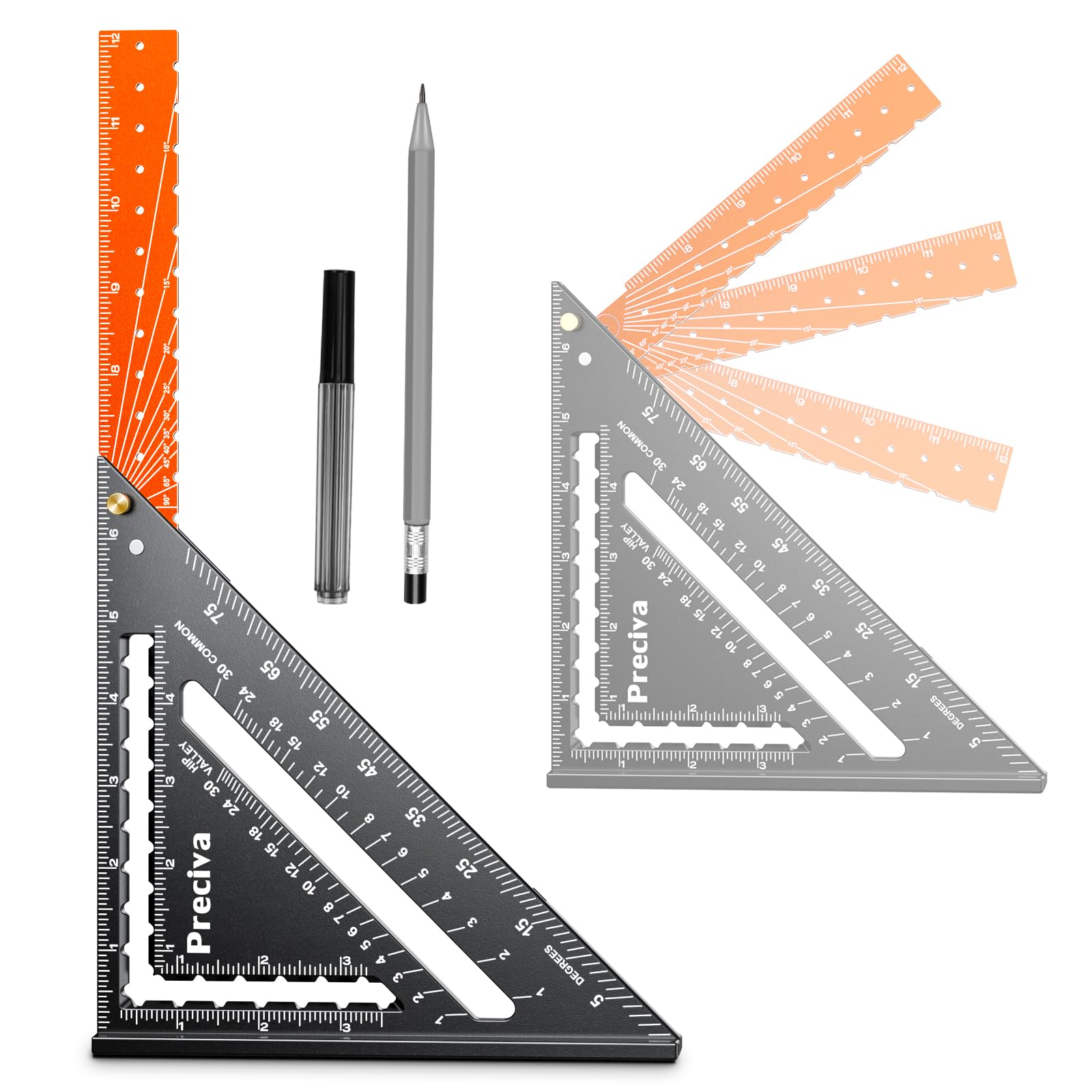 Preciva foldable carpenter square 12in for compact storage and precise layouts.